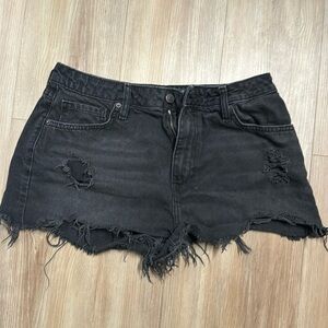 Forever 21 destroyed black festival shorts size 29